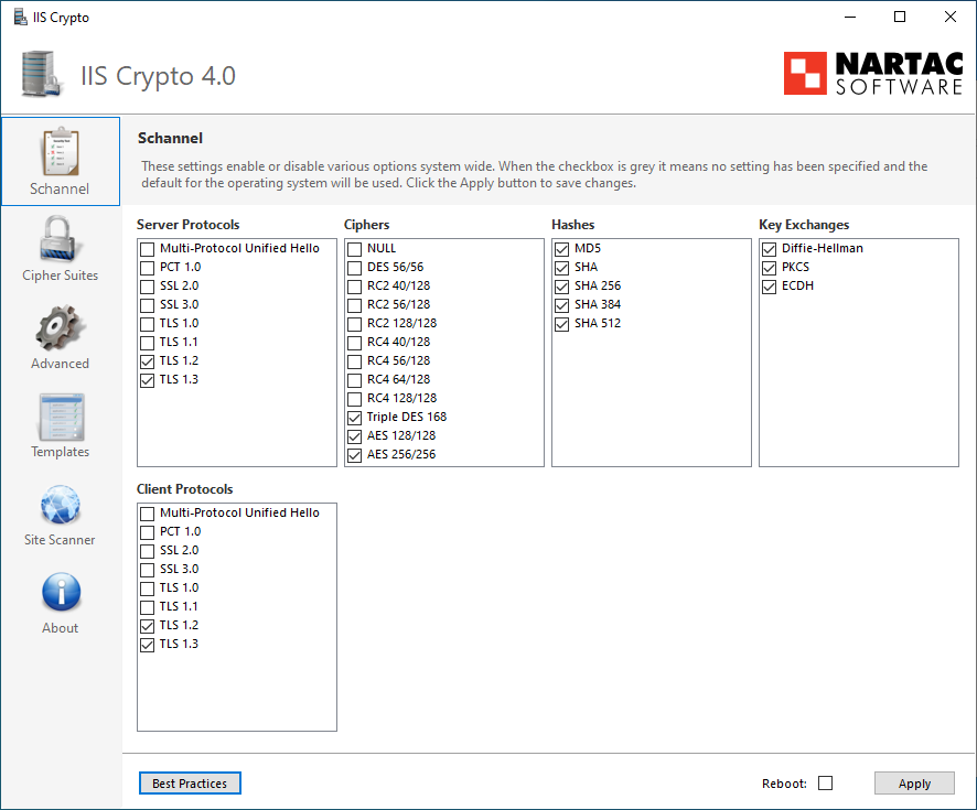 IIS Crypto Screenshot